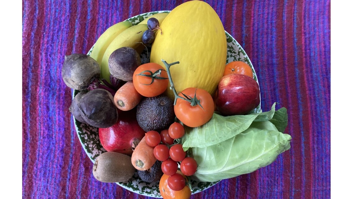 Photo of a bowl of fruit and veg